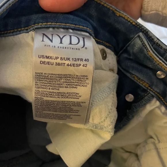 NYDJ Lift X Tuck Womens Blue Sheri Slim Jeans 8 Denim Light Wash Faded - Picture 9 of 9